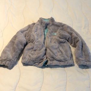 Size xs (6) girl north face coat- reversible